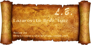 Lazarovits Brútusz névjegykártya